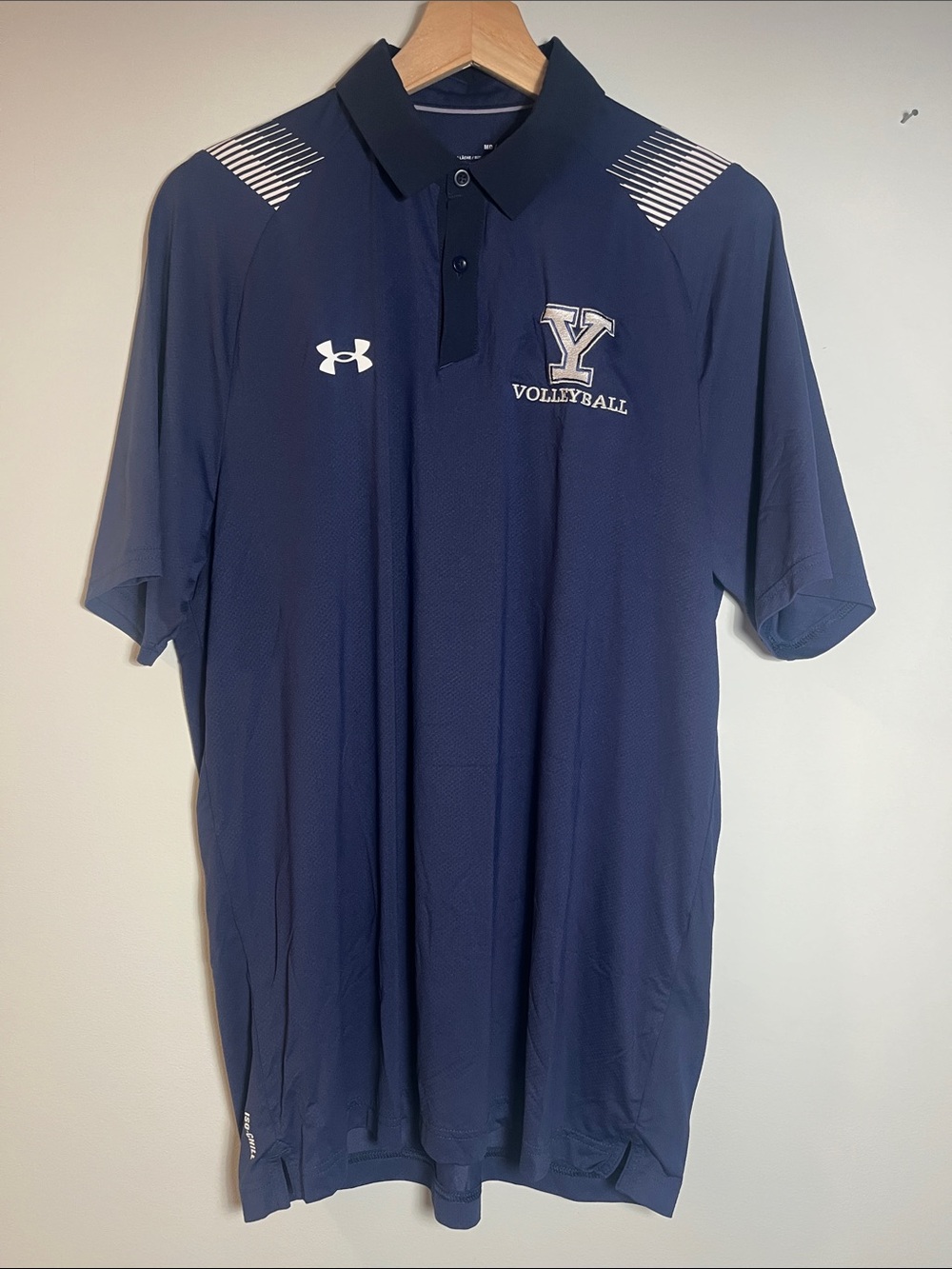Under Armour Navy and White Short Sleeve Polo Shirt